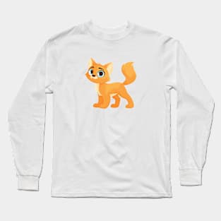 Adorable Fluffy Orange Kitten Long Sleeve T-Shirt